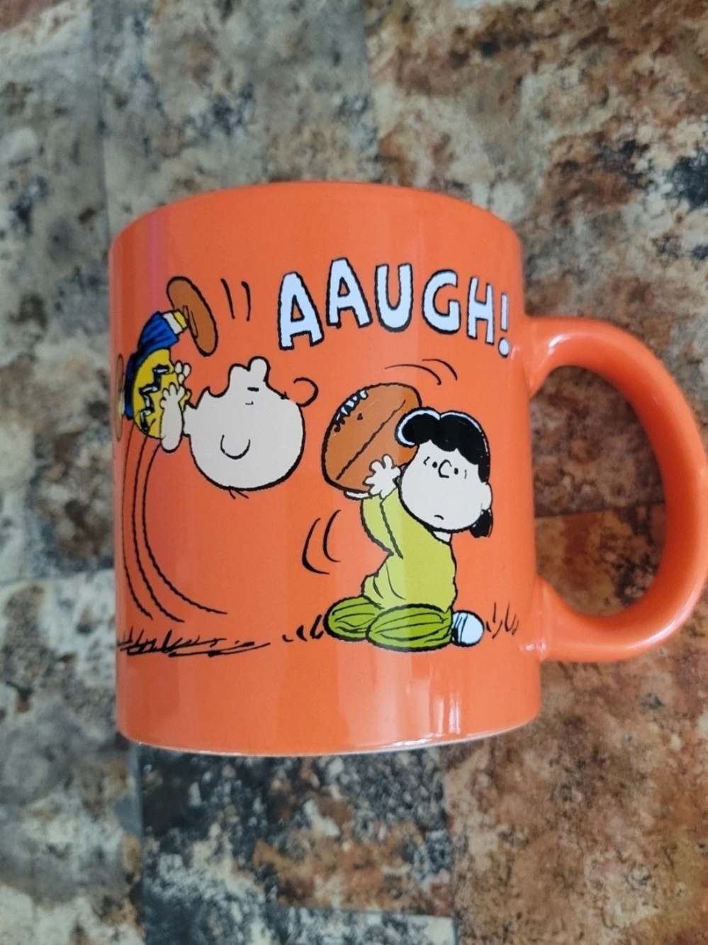 Peanuts AAUGH Football Charlie Brown Lucy Van Pelt Large Mug